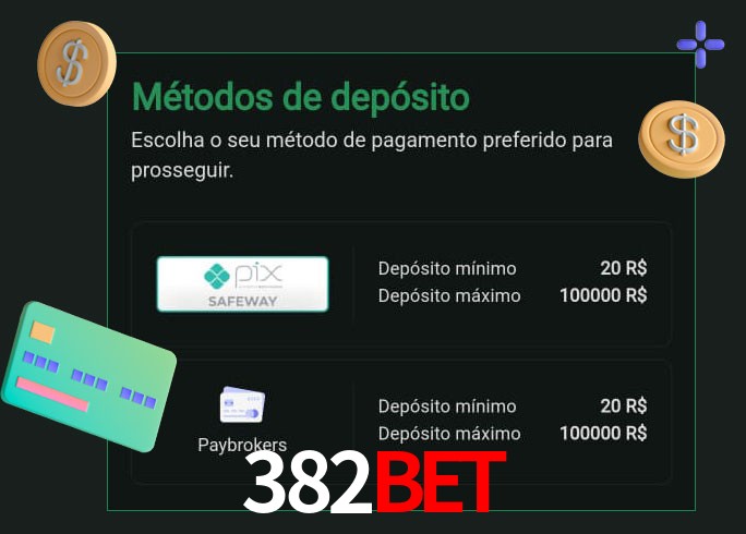 O cassino 382bet oferece uma grande variedade de métodos de pagamento